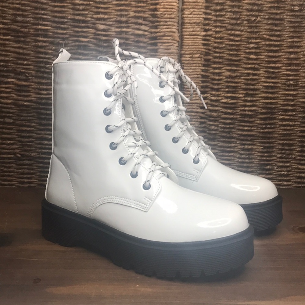 White Charles Albert Platform Boots